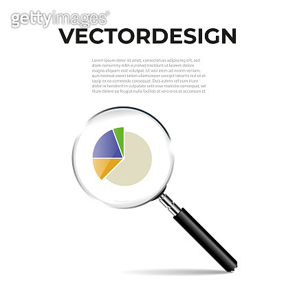Business Analysis symbol with magnifying glass icon and pie chart ...