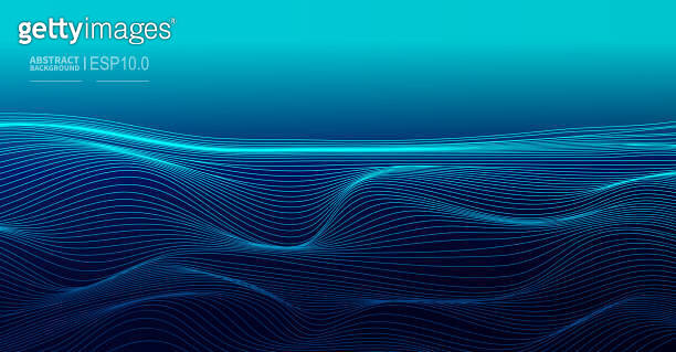 Vector blue abstract ripple curve background 이미지 (1284320538) - 게티이미지뱅크