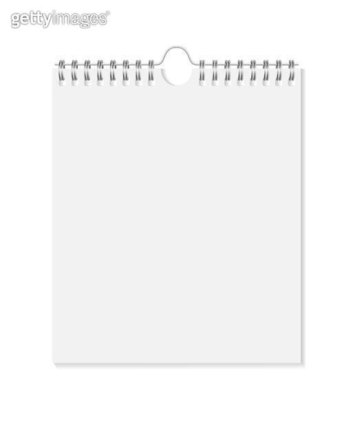 Wall calendar mockup. Vector 3d realistic. Blank on steel springs ...