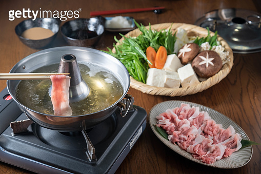japanese pork shabu shabu, hot pot