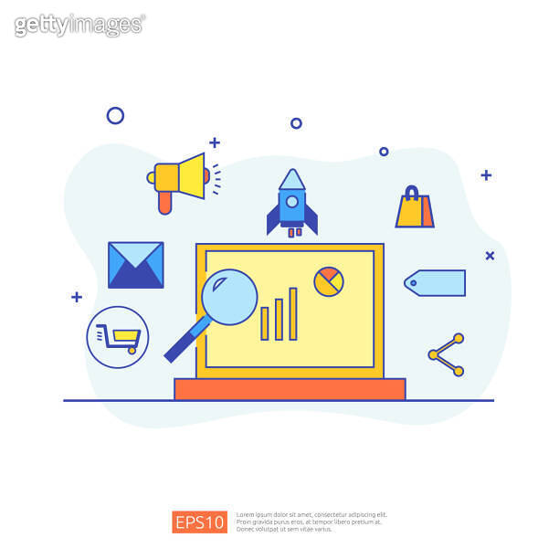 digital marketing strategy concept vector illustration. Business growth ...