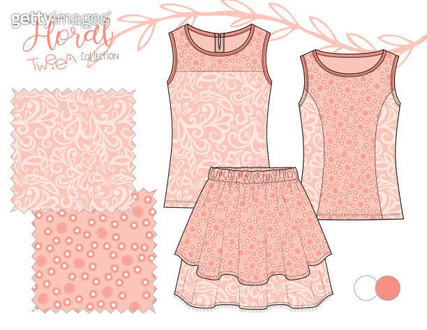 Tween_Girl_Tanktop_Layered_Skirt_Outfit_Illustration_Eyelet_Pattern ...