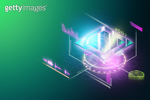 CPU, GPU processor, new technologies fast information processing ...