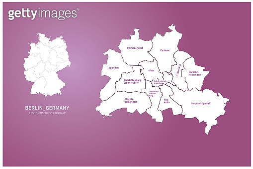berlin, germany map. vector map of germany in european countries ...