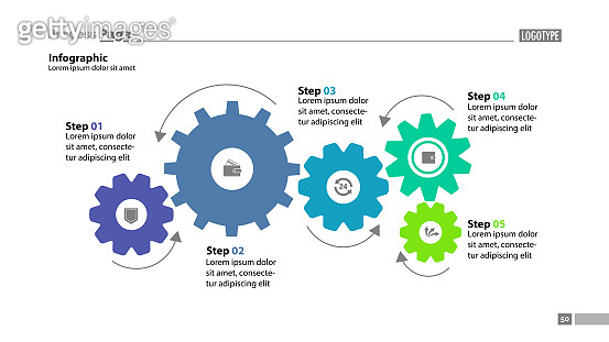 Five step process chart design 이미지 (1224557554) - 게티이미지뱅크