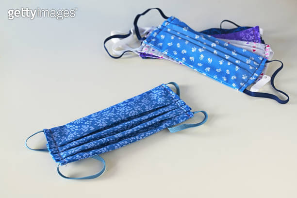 Multi Use Mask Sustainable washable masks for multiple use, homemade sewn from blue ...