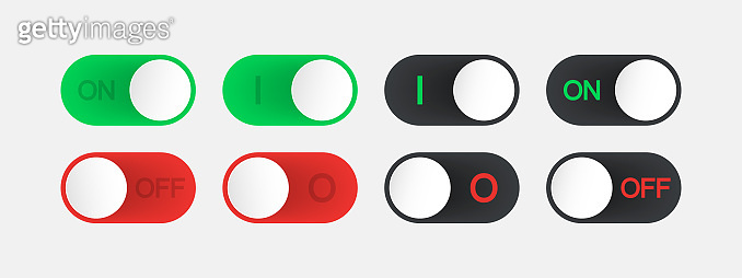 Icon On and Off toggle switch button. Vector illustration. 이미지 ...