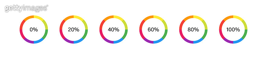 Color circle progress bar. Vector round loading indicator. (1286892737 ...