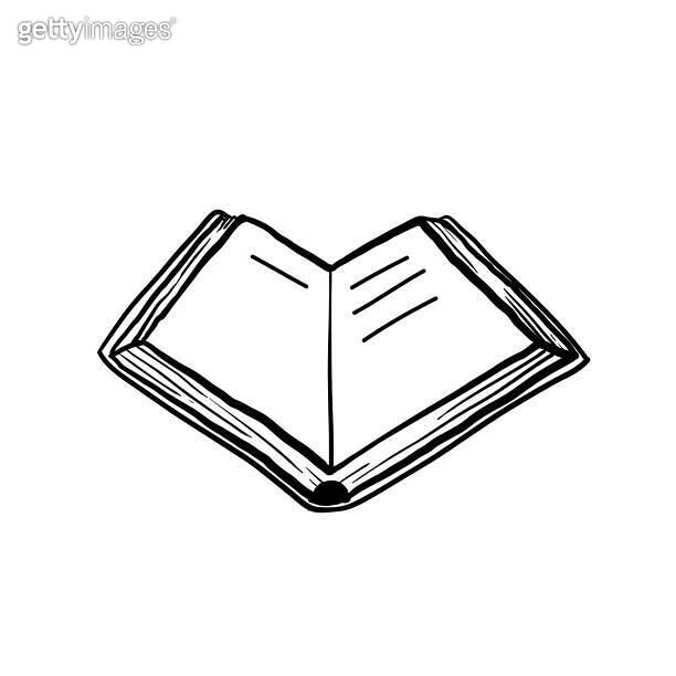 hand drawing open book Vector illustration education supplies back to