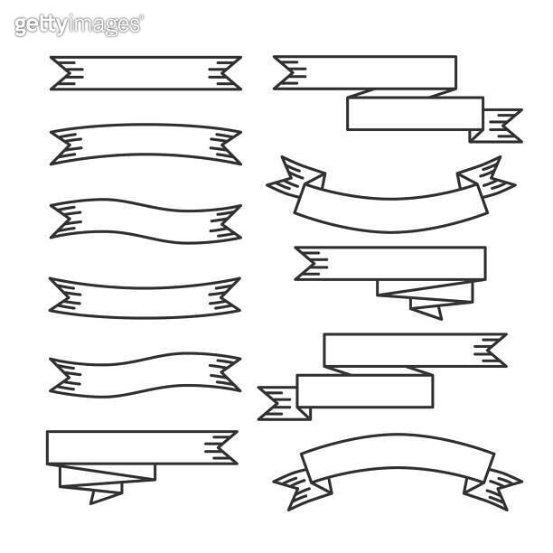Bank Notes Ribbons Vector image of a set of line ribbons banners. (1284582955) - 게티이미지뱅크