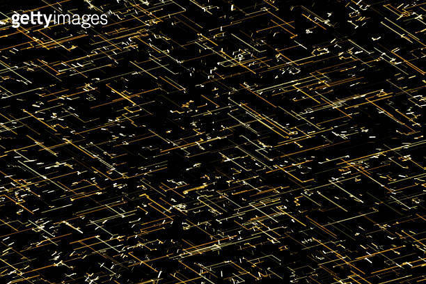 Digitally generated complex 3D random line image for technology ...