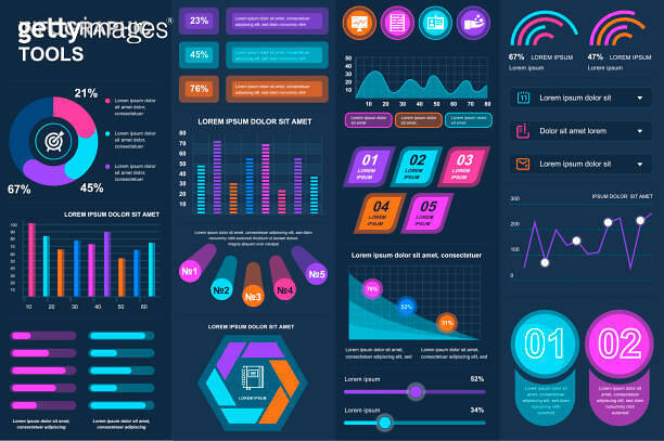 Bundle infographic UI, UX, KIT elements. Different charts, diagrams ...
