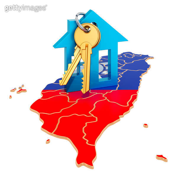 Real estate in Taiwan concept. Property for sale, rent or mortgage. 3D