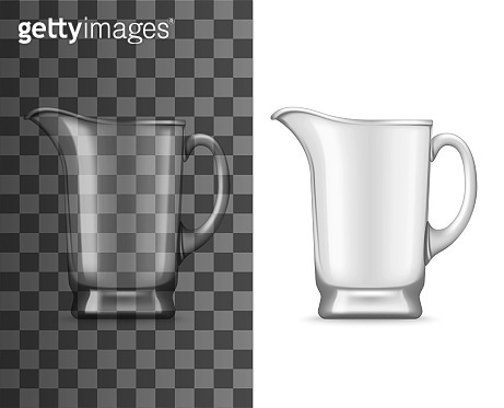 Glass jug realistic mockup of empty pitcher (1252804790) 일러스트, 무료 일러스트 ...