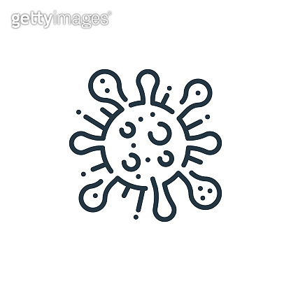 coronavirus vector icon isolated on white background. Outline, thin ...