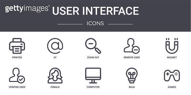 user interface concept line icons set. contains icons usable for web ...