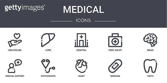 medical concept line icons set. contains icons usable for web, logo, ui ...