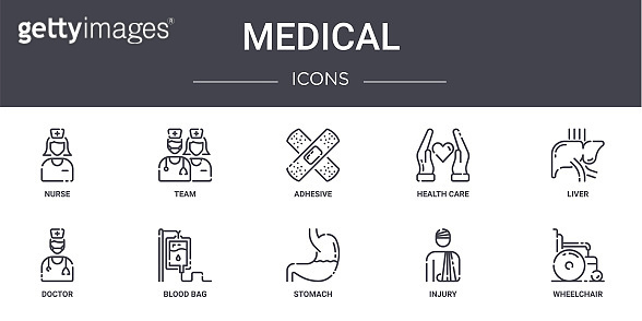medical concept line icons set. contains icons usable for web, logo, ui ...