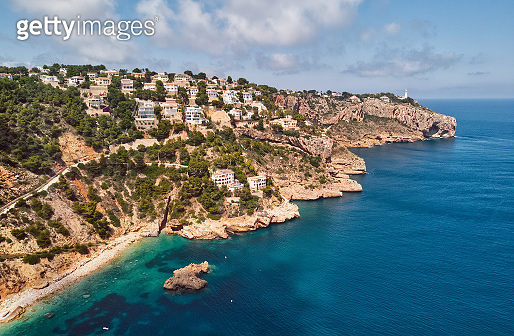 Aerial picturesque Ambolo beach. Javea, Costa Blanca, Spain (1288124400 ...