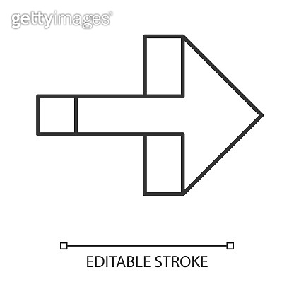 Right arrow linear icon. Forward pointer, right turn. Path indicator ...