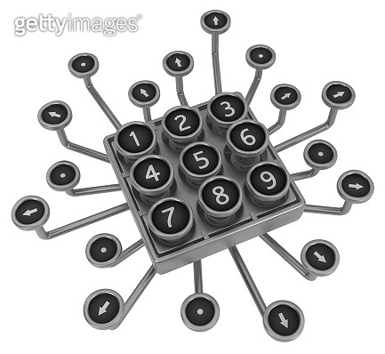 Combination Type Pad Metal, Extra Buttons (1196287378) - 게티이미지뱅크