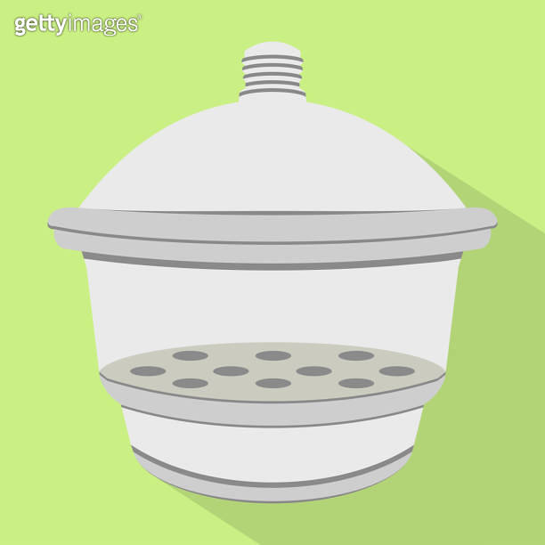Vector flat illustration of scientific laboratory vacuum desiccator