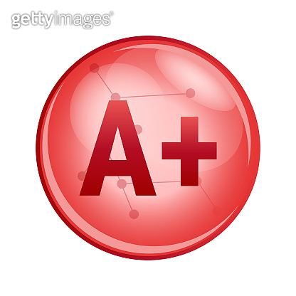 Blood type A+ positive, vector medical icon for health, blood donation ...