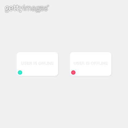 Online and Offline Indicators badges. 이미지 (1211472792) - 게티이미지뱅크