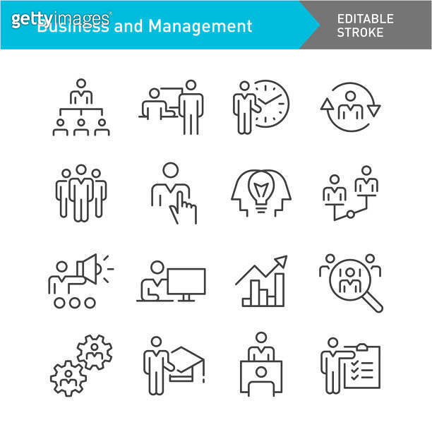 Business and Management Icons - Line Series - Editable Stroke 이미지 ...
