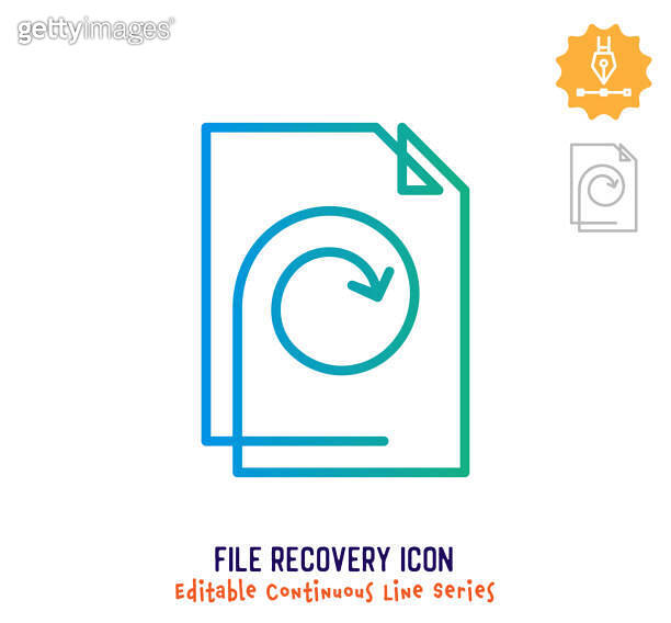 File Recovery Continuous Line Editable Stroke Line 이미지 (1254297710 ...
