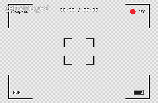 Camera interface mockup. Mobile video camera template on transparent ...