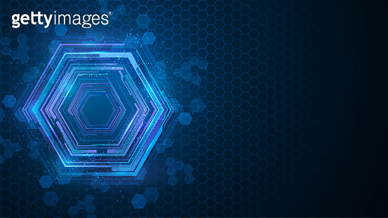 abstract blue hexagon technology futuristic sci fi concept design ...