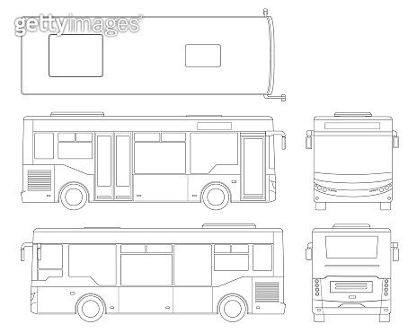 Passenger outline City Bus for branding identity and advertising design ...
