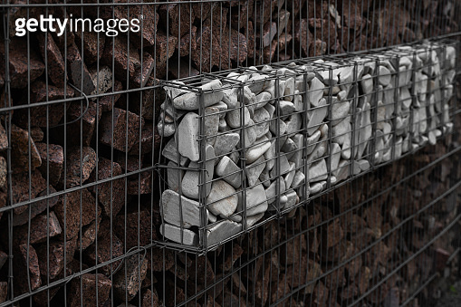 Stone Net Backing A stone wall that uses metal and stone in harmony. Ecology friendly ...