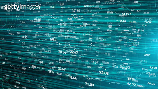 Digital Numbers flowing in a digital high tech environment 이미지 ...