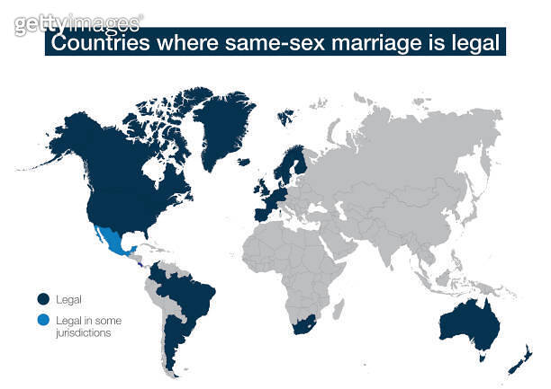 Countries where same sex marriage is allowed 이미지 (1285074666) 게티이미지뱅크