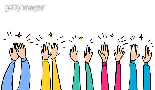 doodle sketch style applause on white background.hand drawn of applause ...