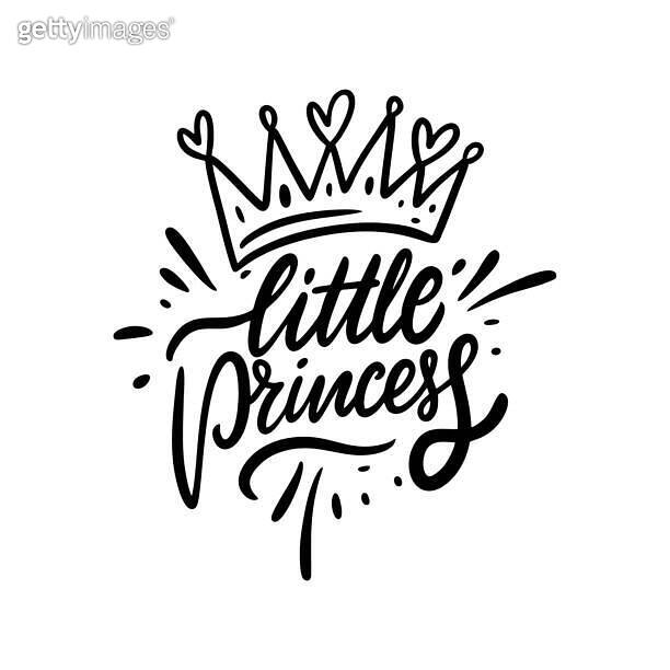 Little Princess. Black color lettering phrase. Modern calligraphy ...