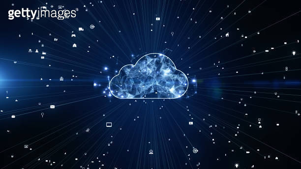 Digital data network connections cloud computing and global ...