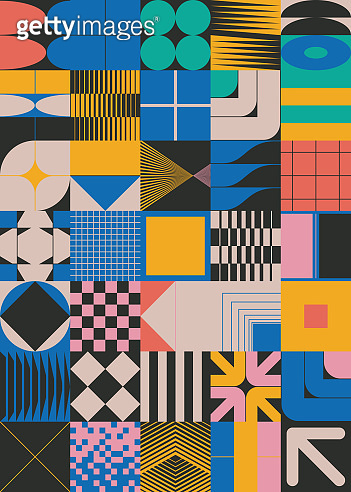 Future Patterns Retro-Future Inspired Pattern Artwork With Abstract Vector Geometric ...