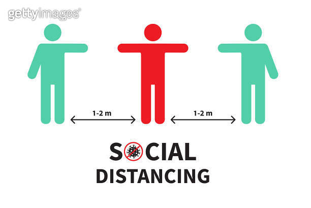 Social distancing icon. Keep the 2 meter distance. Avoid crowds ...