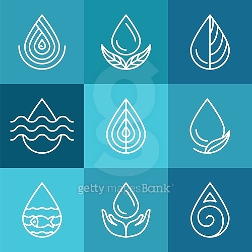 Set of water symbols and signs 이미지 (a10750627) 게티이미지뱅크