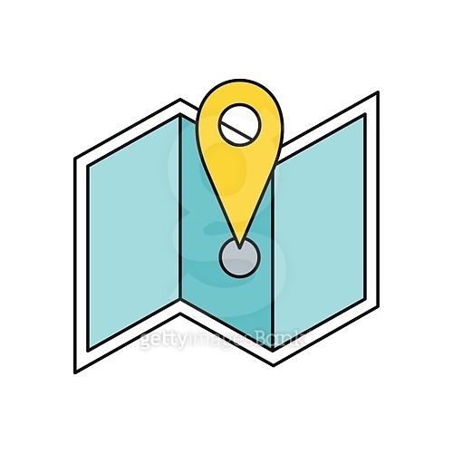 Delivery Map Location Pin Design Flat 이미지 (a10774007) 게티이미지뱅크