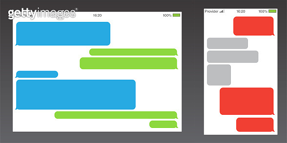 Set of Messenger UI (User Interface). Short Message Service Bubbles ...