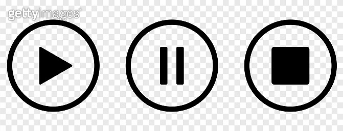 Play, pause and stop black buttons 이미지 (1318857008) - 게티이미지뱅크