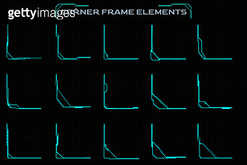 HUD Futuristic Square Line Border Frame for Game, Information Template ...