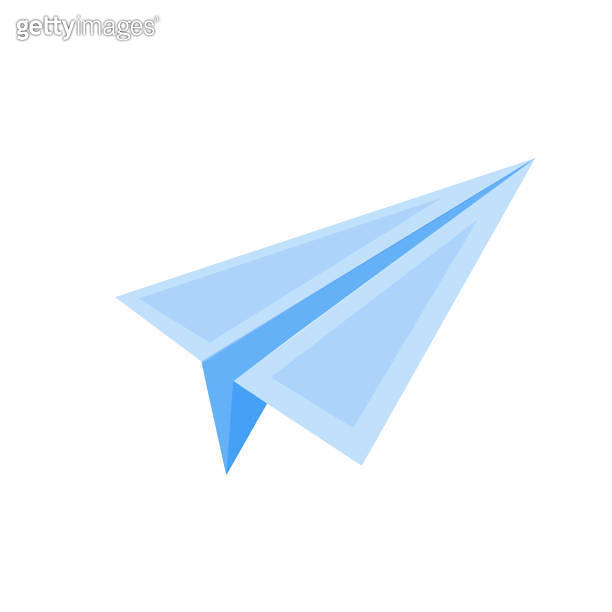 Blue paper airplane. Icon for mobile apps 이미지 (1311890259) 게티이미지뱅크