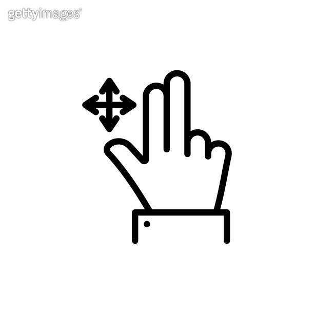 Thin line left right scroll finger stock illustration 이미지 (1306692865