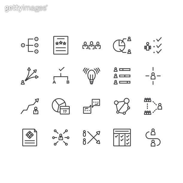 Simple Set of Management Related Vector Line Icons. Contains such Icons ...
