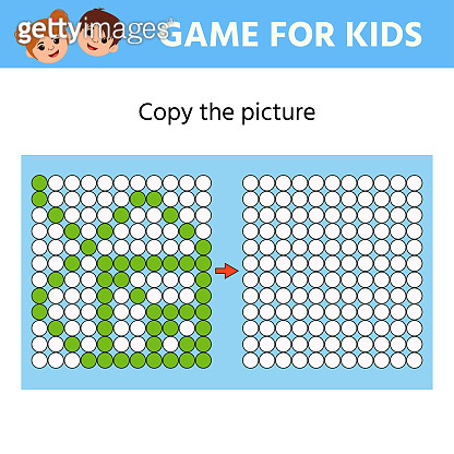 Education logic game for preschool kids. Copy the picture. Leaf. 이미지 ...